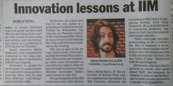 Workshop on Rapid Prototyping by Matan Berkowitz ( Telegraph 23rd Nov,2017)
